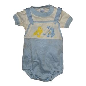 Vintage Care Bears Blue and White Set 9 Months